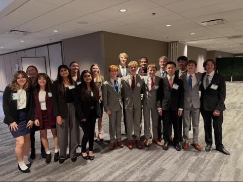 Ruth Geller with her school delegation at the 2025 Youth Assembly Conference